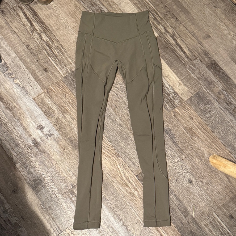 High-Waisted Olive Green Women's Lulu Lemon Leggings